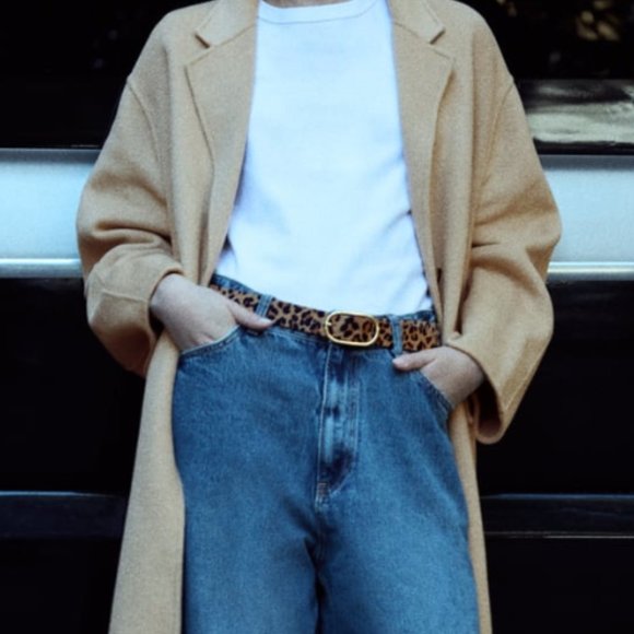 ZARA ANIMAL PRINT 100% LEATHER BELT main image 4